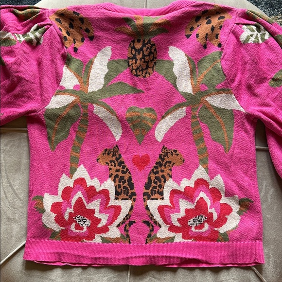 FARM Rio Pink Multicolor Leopard Forest Cardigan - Picture 5 of 9